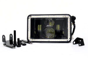 Faro de lujo kenworth 45w ojo de angel funcion altas y bajas luz blanca y amarilla
