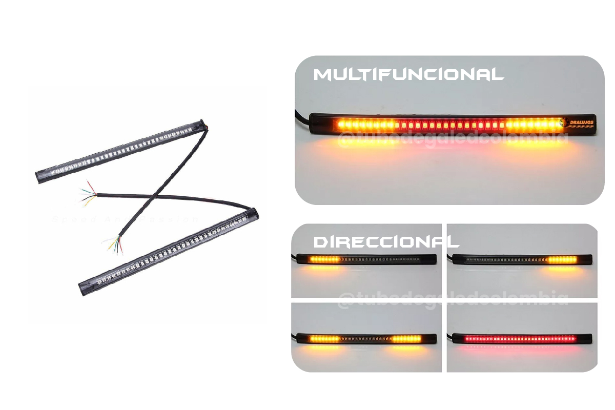 Tira de luces Led traseras para motocicleta, Bombilla de freno trasero ...