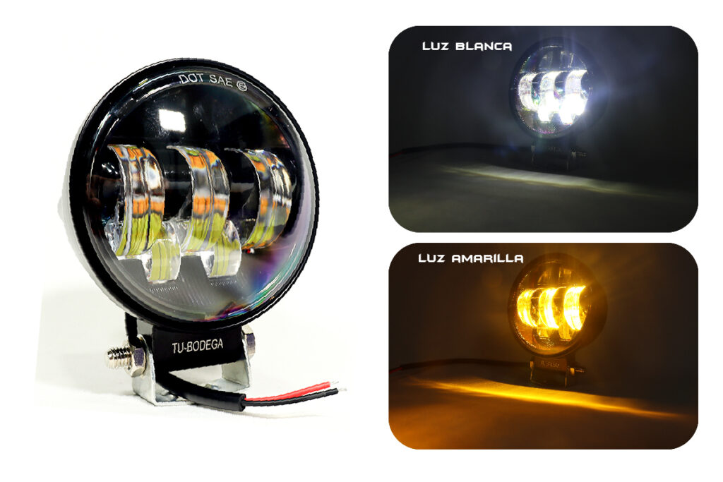 Kit De 2 Luces Antiniebla Amarillas Redondas Para 4x4 Y Todoterreno - Incluye Interruptor Y Cableado