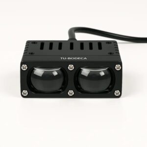 EXPLORADORA LED LASER BOBLE LUPA DE ALTA POTENCIA, LUZ BICOLOR CON BASE INTEGRADA