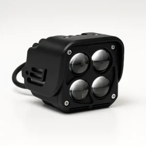EXPLORADORA LED LASER DE 4 LUPAS DE ALTA POTENCIA, LUZ BICOLOR.